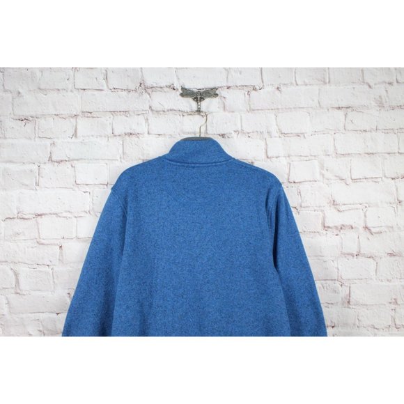 LL Bean Blue Smooth Rugged Knit Comfort Fleece Pullover Sweater Size L - Picture 7 of 9
